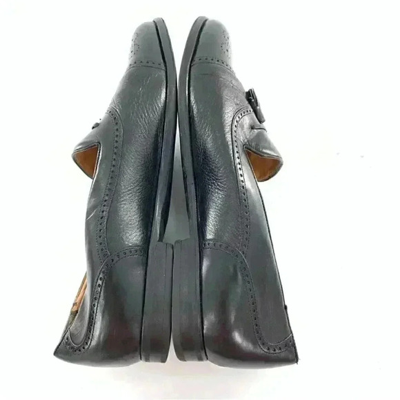 Mezlan mens loafers size 11.5 Havana black leather tassels Cap toe brogue main image 11